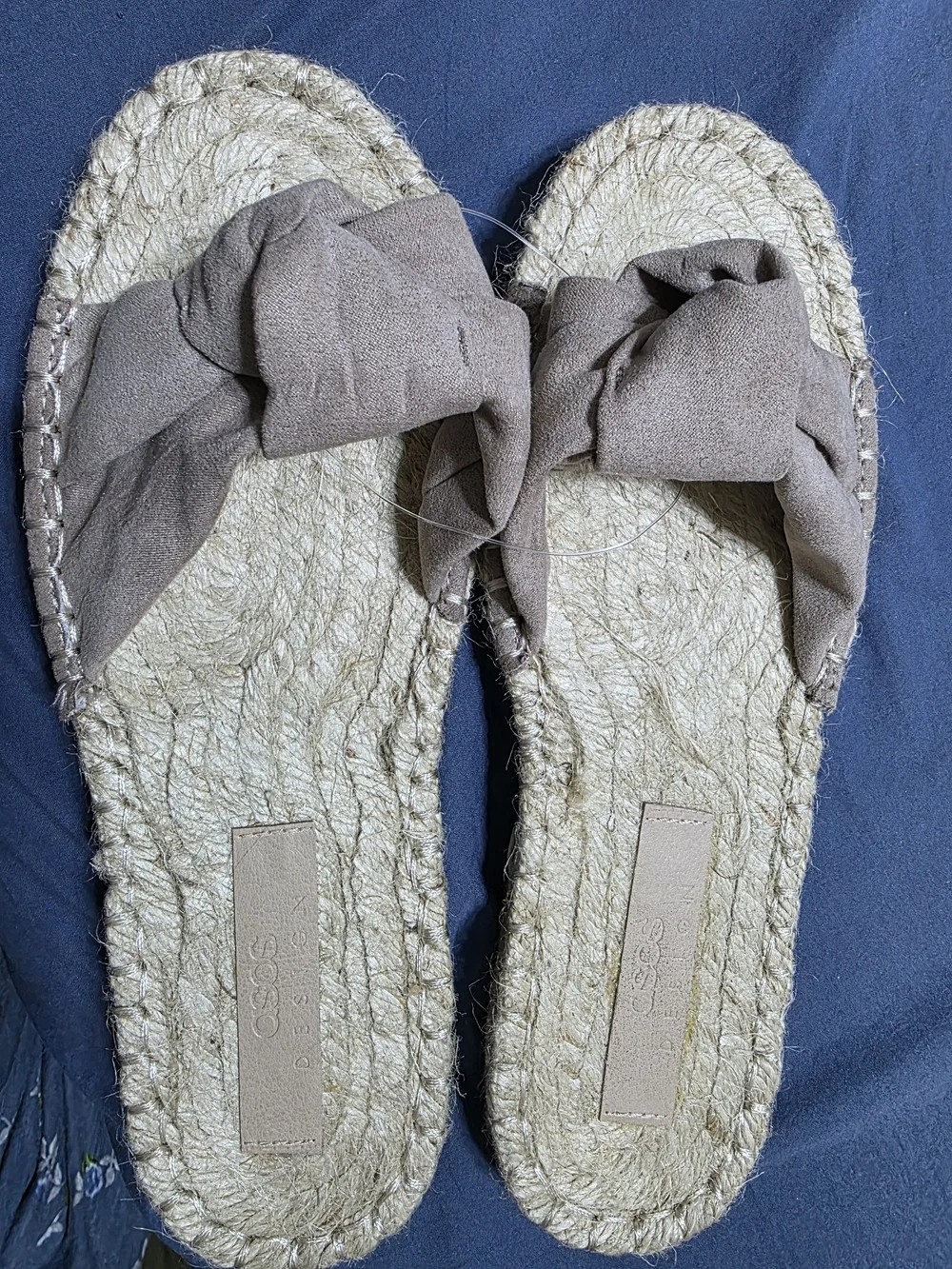 ASOS Taupe Knot Espadrille Slide Sandals